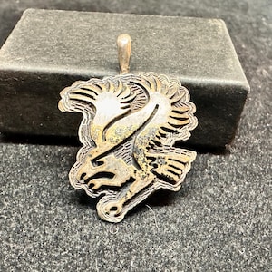 Sterling Silver Overlay Eagle Pendant MARKED