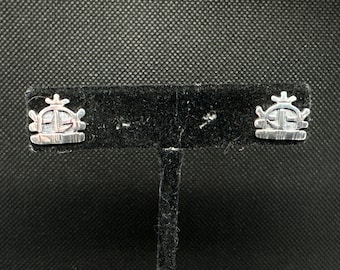 Hopi Sterling Silver Overlay Kachina Earrings MARKED