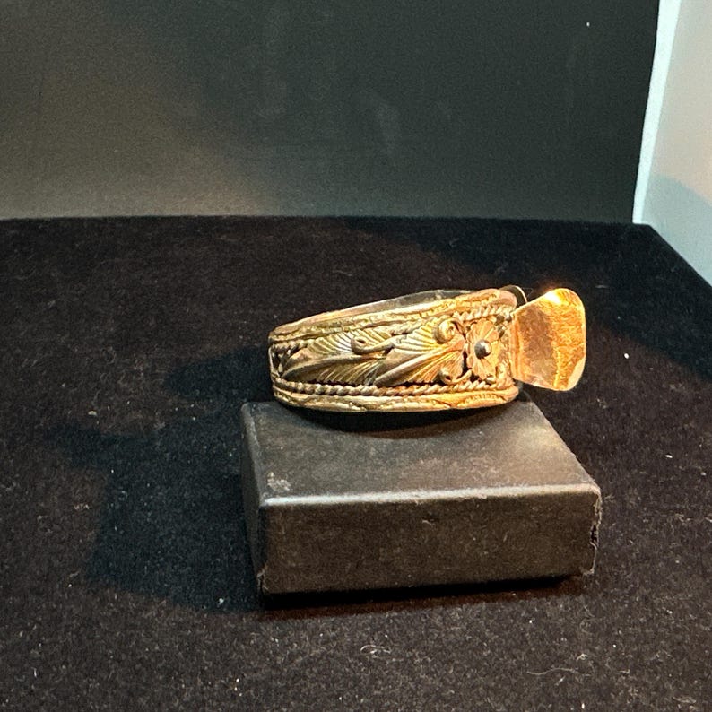 SIZE 6 1/8 Vintage Old Pawn 12K Gold Fill Sterling Silver Watch Cuff