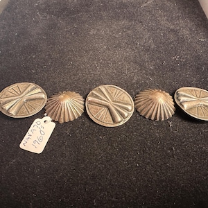 5 Navajo Stamped Sterling Silver Buttons