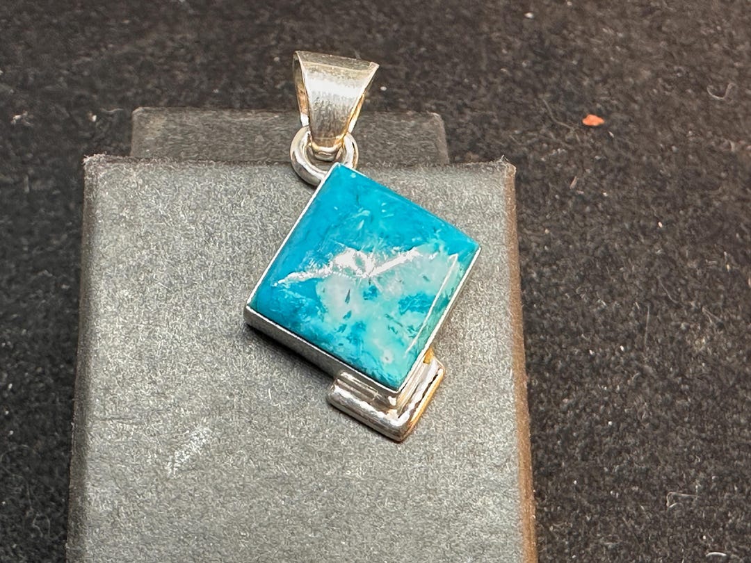 Navajo Sterling Silver and Kingman Turquoise Pendant MARKED - Etsy