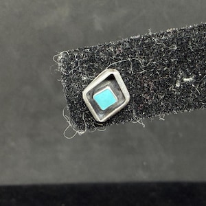 Broche de corbata antiguo de plata esterlina y turquesa Sleeping Beauty