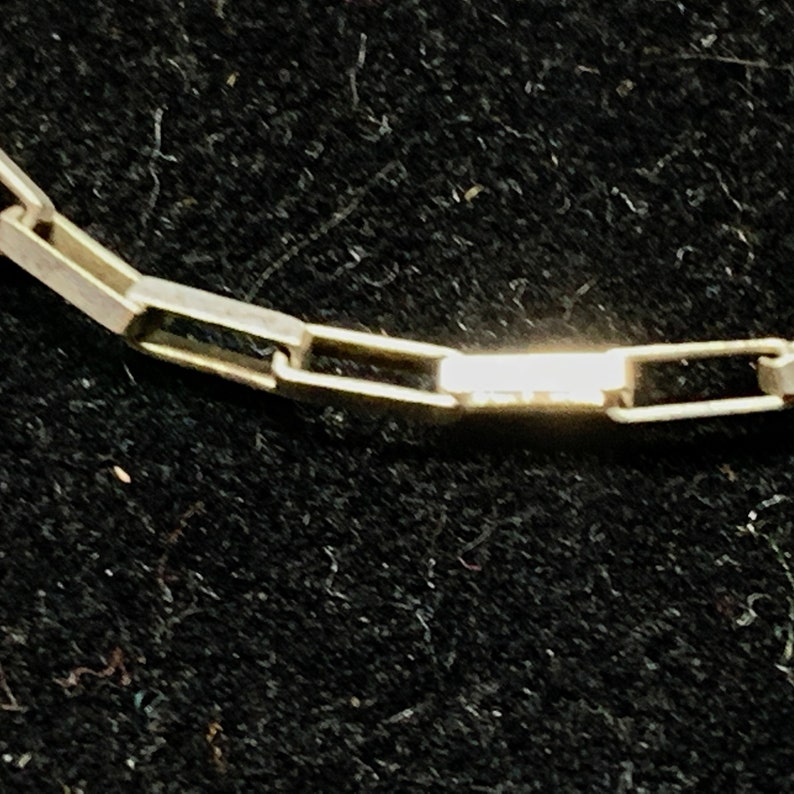 Vintage Sterling Silver Italian Rectangle Link Chain Bracelet MARKED Size 7 12