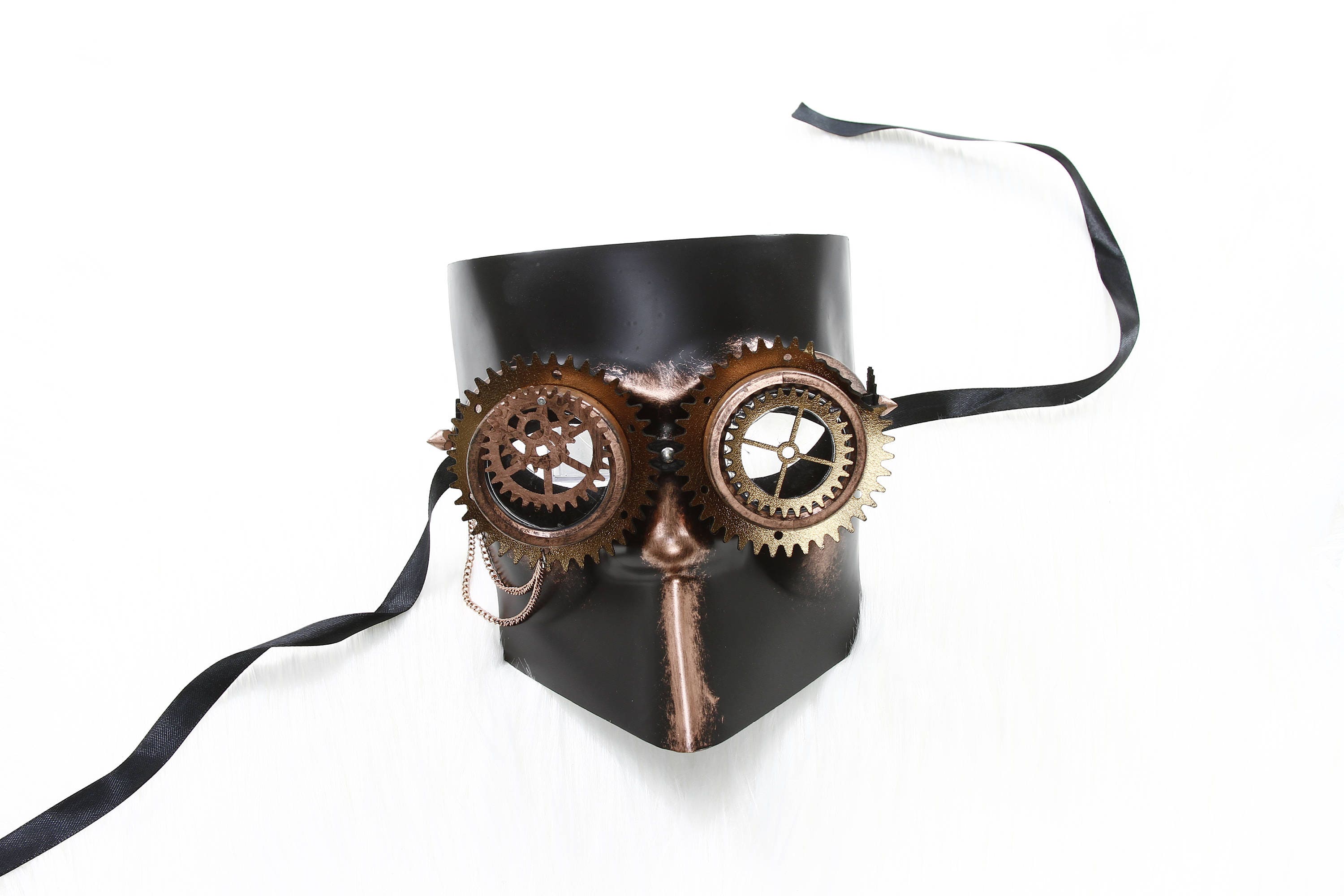 Bronze Full Face Terminator Inspired Steam Punk Victorian Costume Mask Unisex