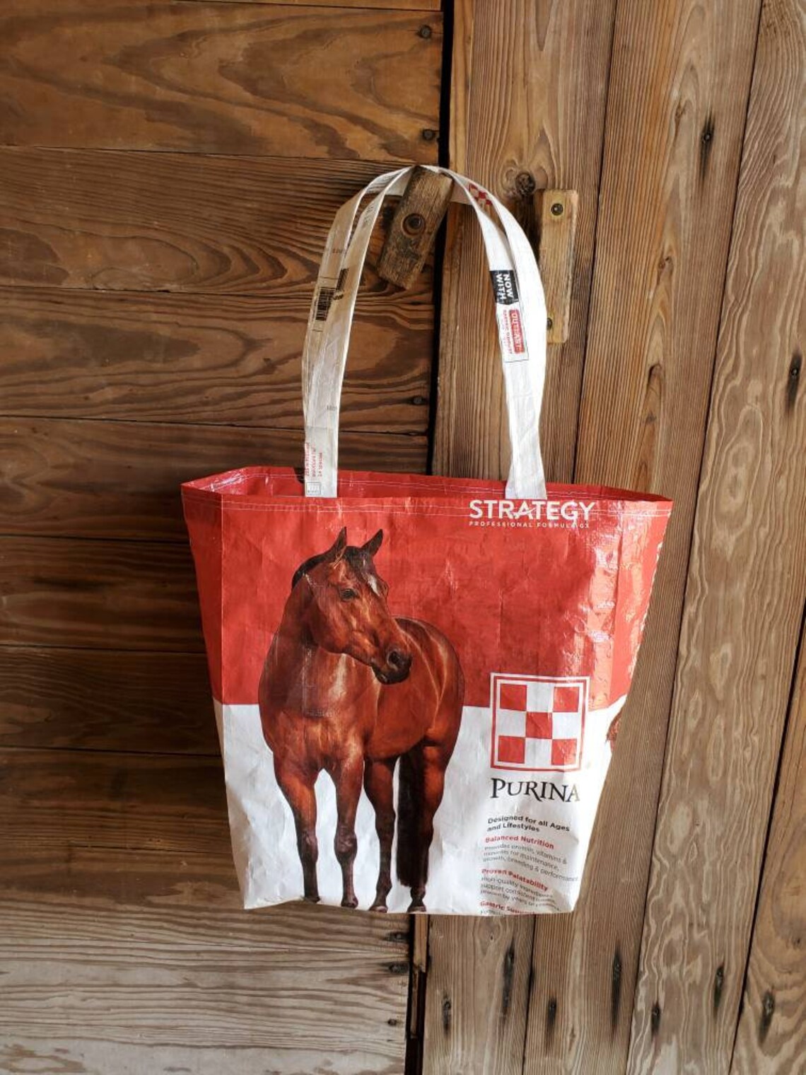 Upcycled feed bag grocery totes Etsy