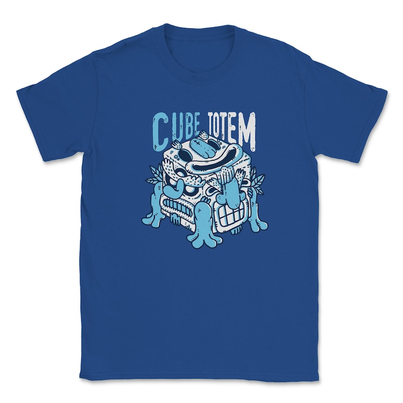 Native American Tiki Face Cube Totem