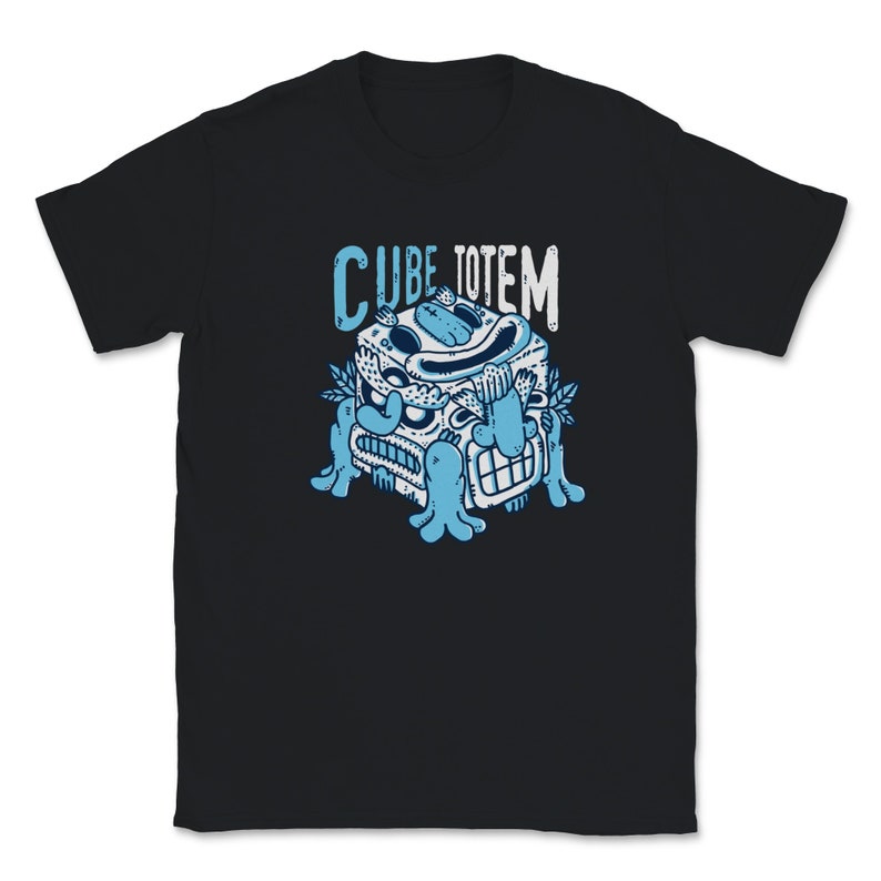 Native American Tiki Face Cube Totem