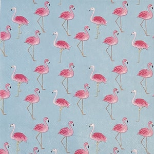 TWO (2) - Flamingo Decoupage Luncheon Napkins - 2 ply