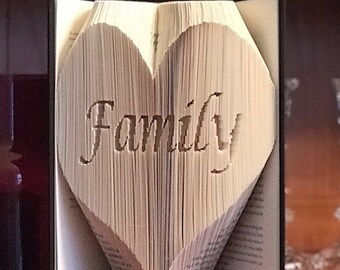 Book Folding Pattern - Family in Heart -- Combi Cut & Fold