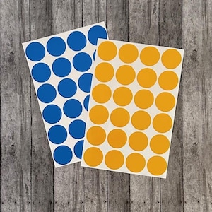 Vinyl Dots - 1&quot; (24 dots per sheet) For Journaling, Planners, Scrapbooking - Glossy Vinyl -  61 Colors