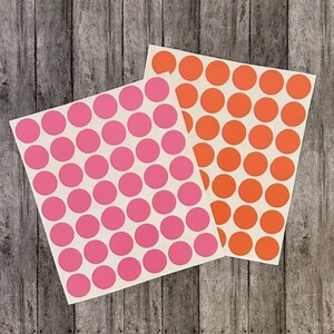 Vinyl Dots - .75&quot; (42 dots per sheet) For Journaling, Planners, Scrapbooking - Glossy Vinyl -  61 Colors