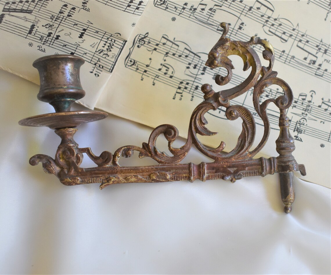 Antique Piano Sconce Art Nouveau Raffaelesco Candle Holder Etsy Australia