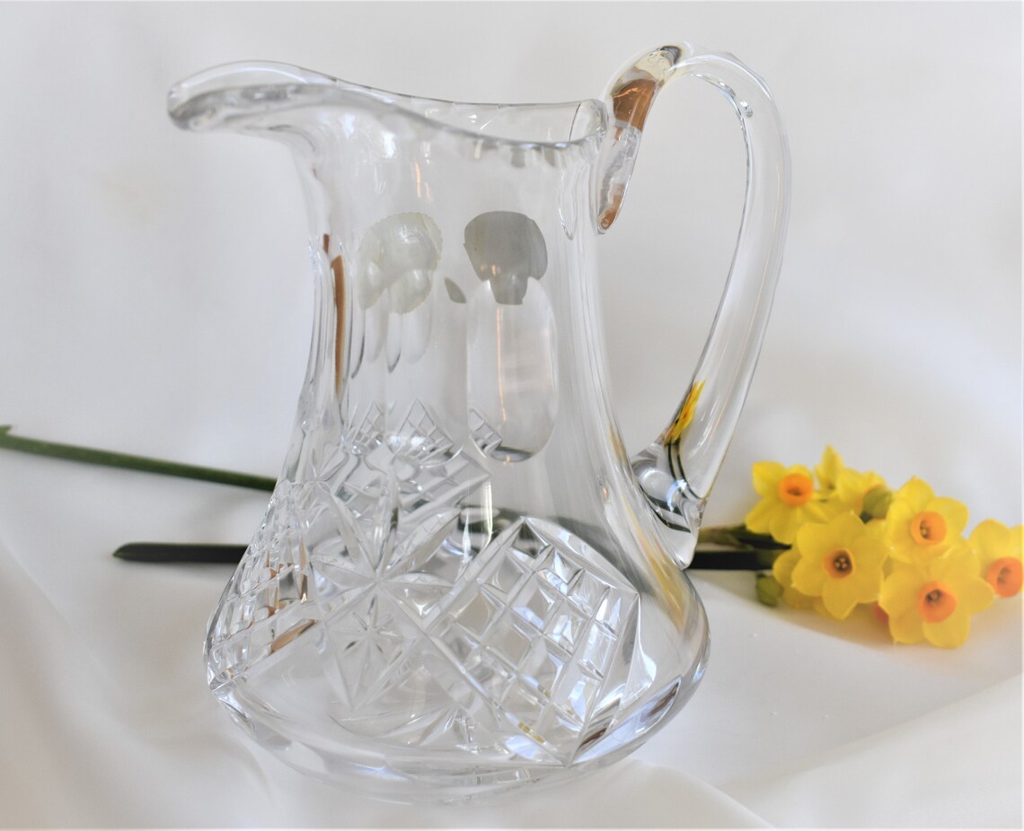 Lead crystal water jug wine jug hand cut Bohemia Crystal Etsy