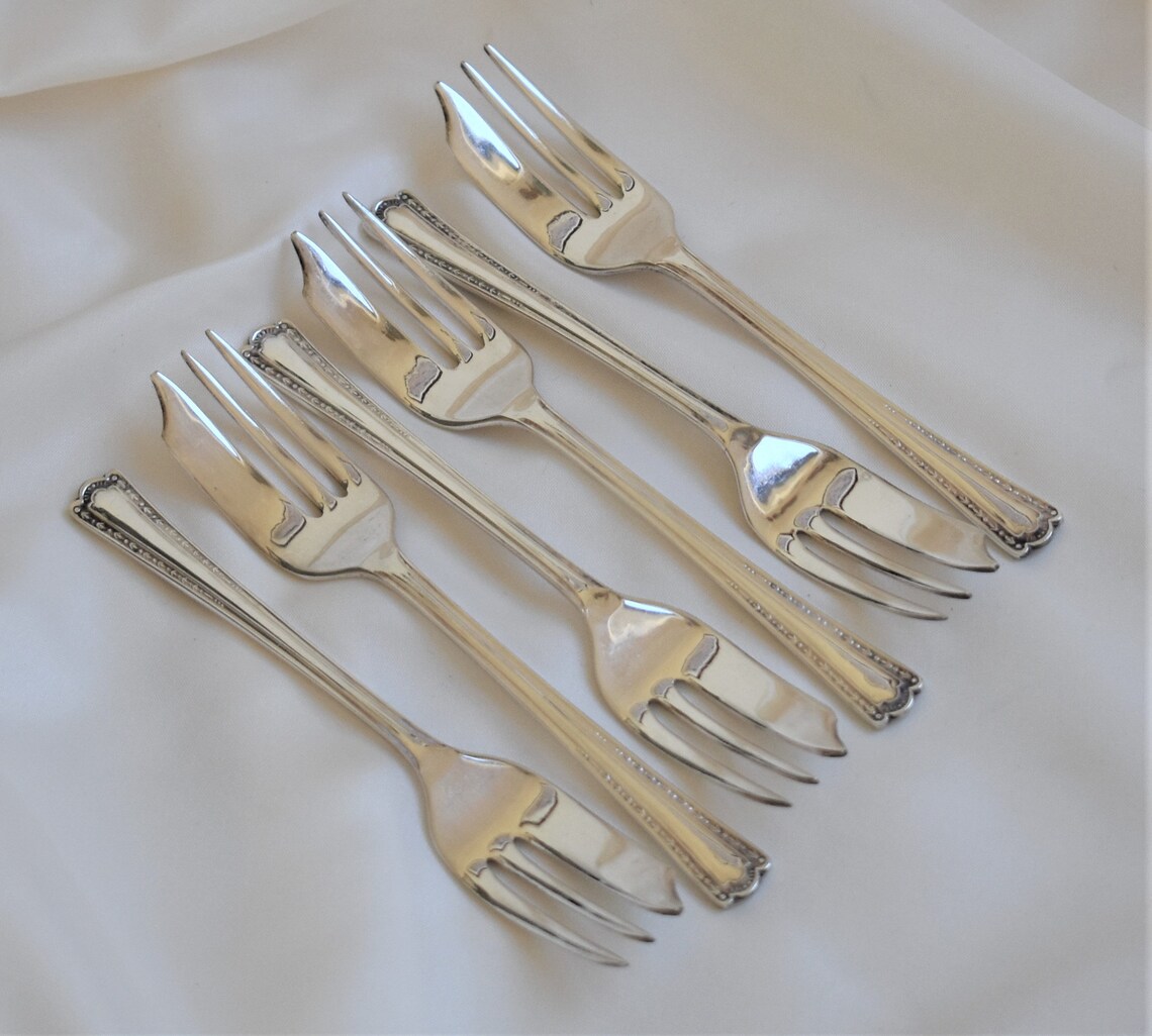 Vintage cake forks English silver plated cake forks Etsy