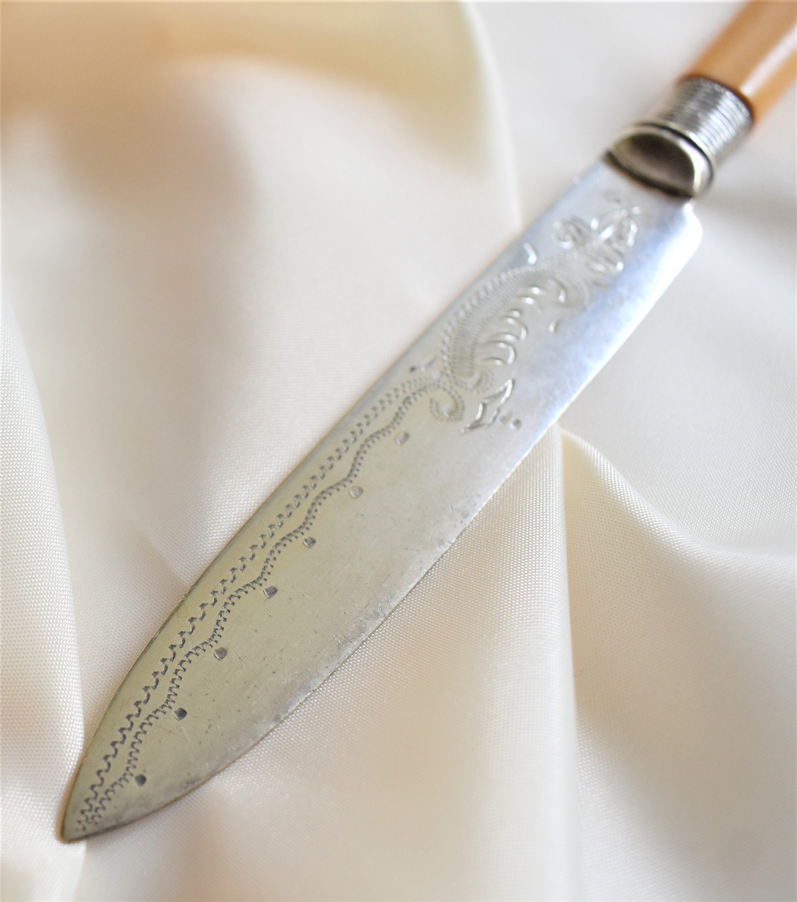 Victorian/Edwardian cake knife with silver plated blade and Etsy