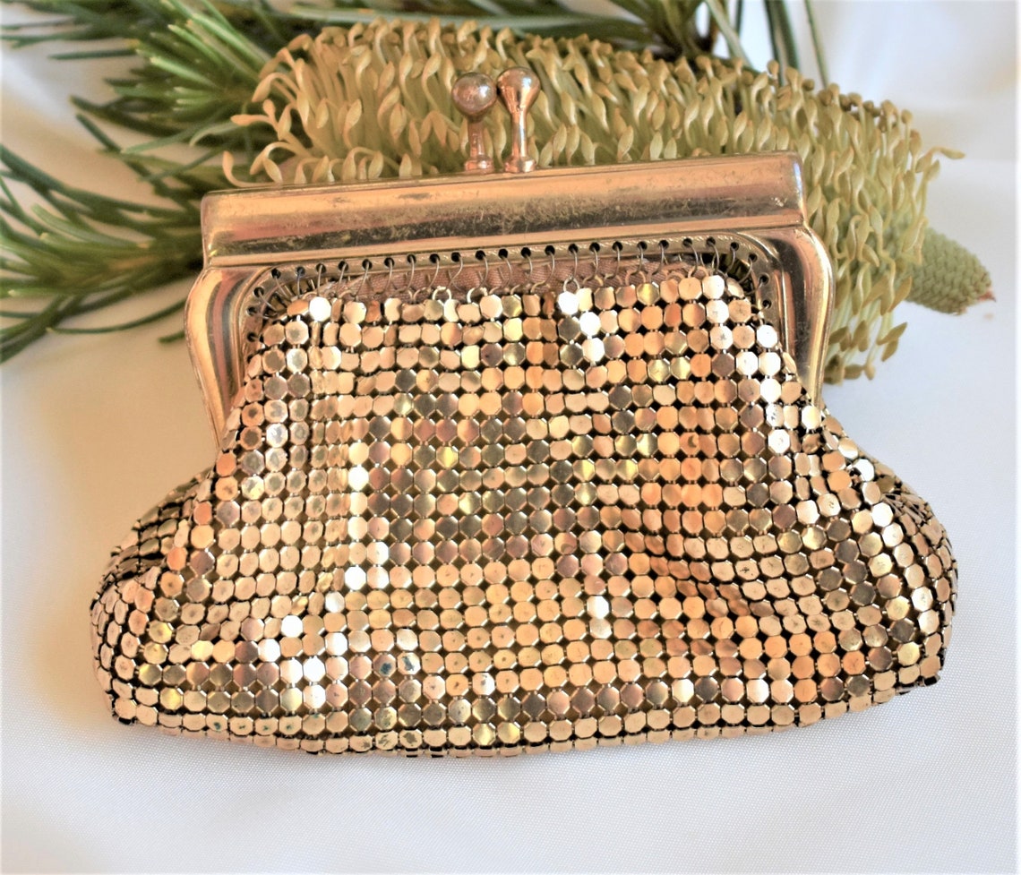 Vintage OROTON gold mesh coin purse 1960s Etsy