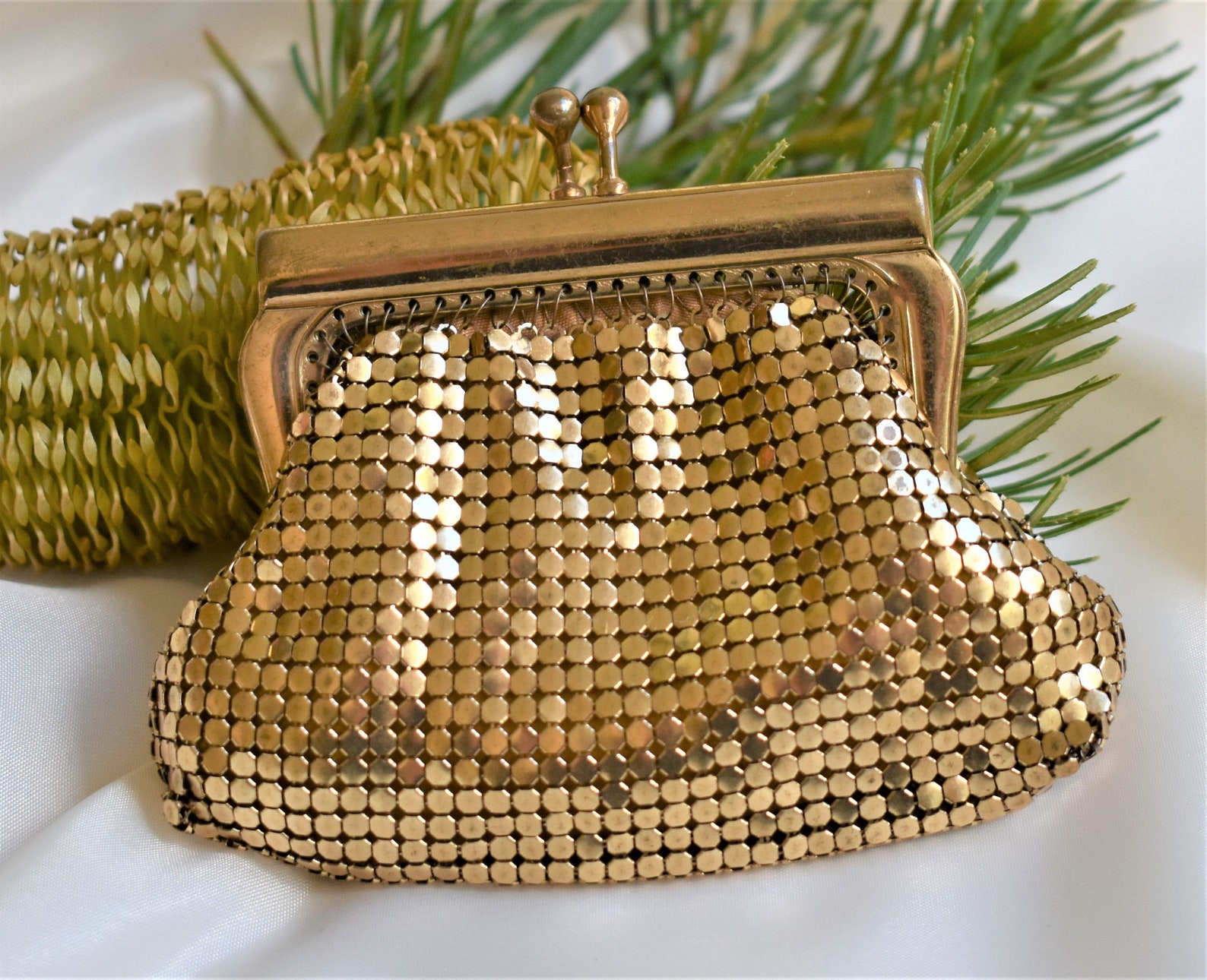 Vintage OROTON gold mesh coin purse 1960s Etsy