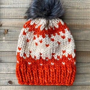 Women’s Bulky Knit Beanie | Merino Wool Knit Beanie with Faux Fur Pom Pom | Winterfell 2.0 Beanie