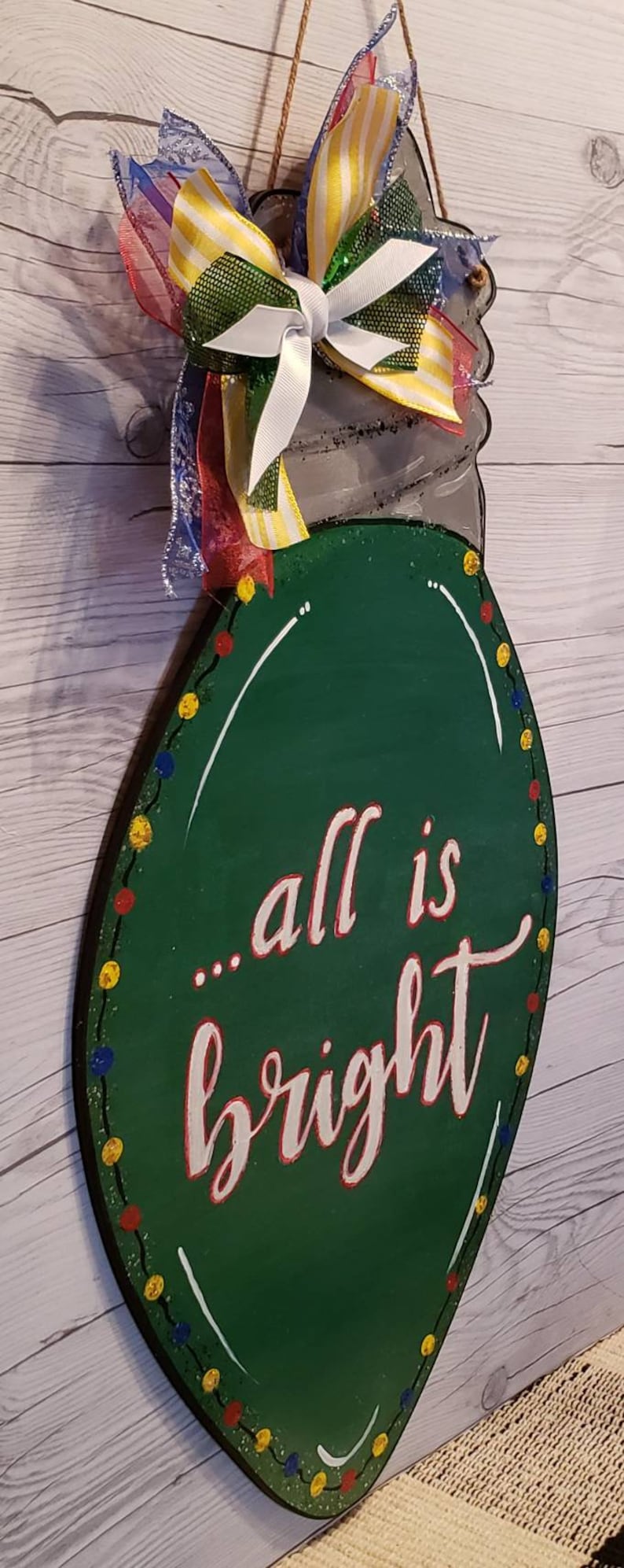 Christmas Light Door Hanger Christmas Door Decor All is Calm Etsy