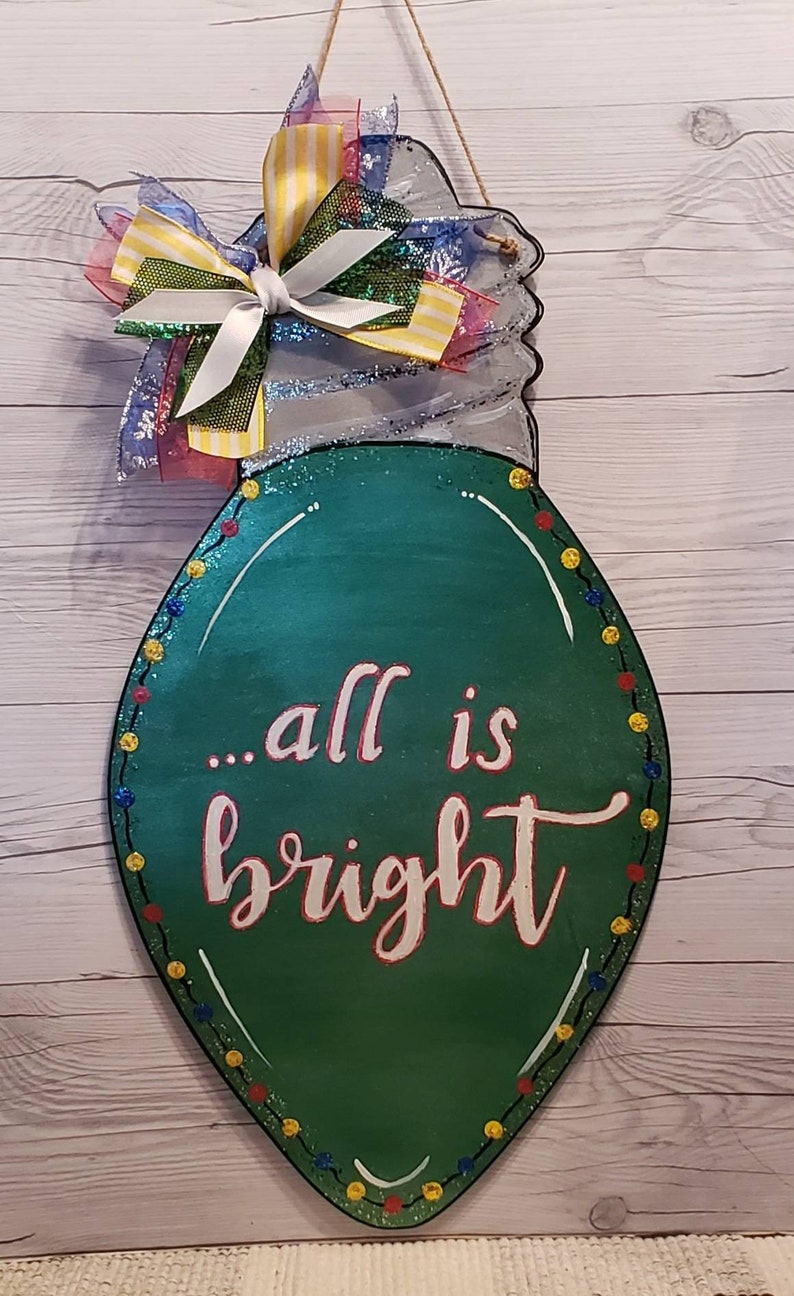 Christmas Light Door Hanger Christmas Door Decor All is Calm Etsy