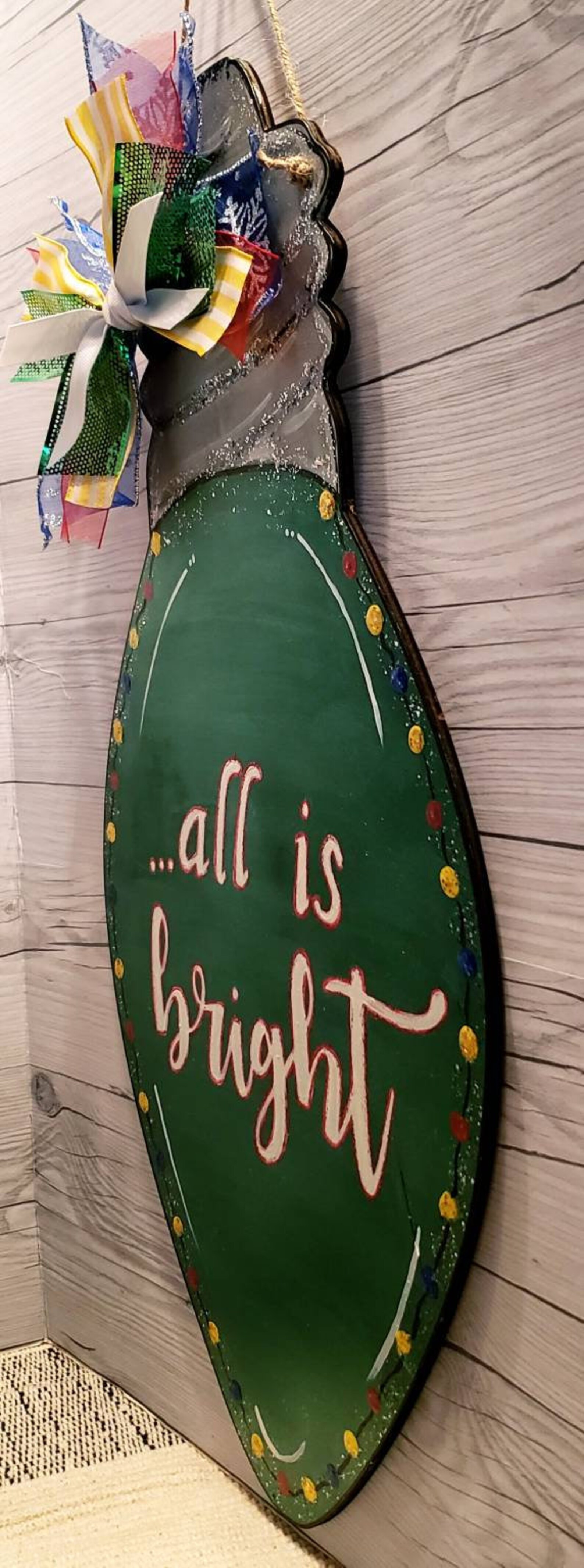 Christmas Light Door Hanger Christmas Door Decor All is Calm Etsy