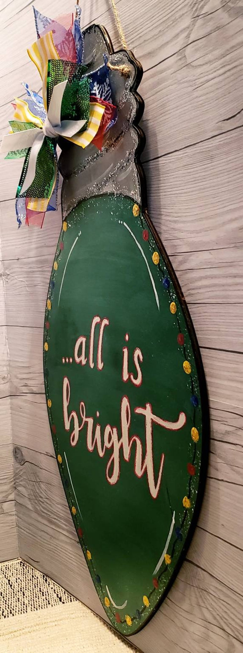 Christmas Light Door Hanger Christmas Door Decor All is Calm Etsy