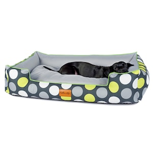 Green Dots Dog Sofa Bed: Waterproof Pet Couch with Removable Cover
