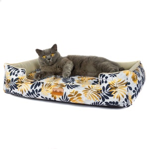 Gold leaves dog bed with removable cover,Dog sofa,dog couch,cat bed,dog bed, dog sofa, cat couch, large dog bed, luxury dog sofa, dog sleep