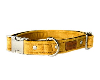 Gelbes Halsband für Haustiere. Velour Haustierhalsbänder. Wasserdichtes Hundehalsband. Katzenhalsband, Hundehalsband aus Velour, starkes Hundehalsband