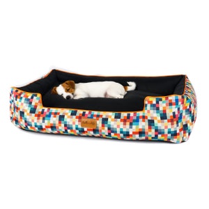 Dog bed with removable covers, colorful pet sofa, waterproof dog couch, cat bed, dog bed, dog sofa with removable covers.