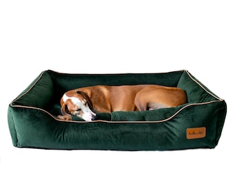 Dog sofa with removable covers. Premium, soft pet friendly material. Easy to clean bed for washing machine cleaning. Cat glamour couch