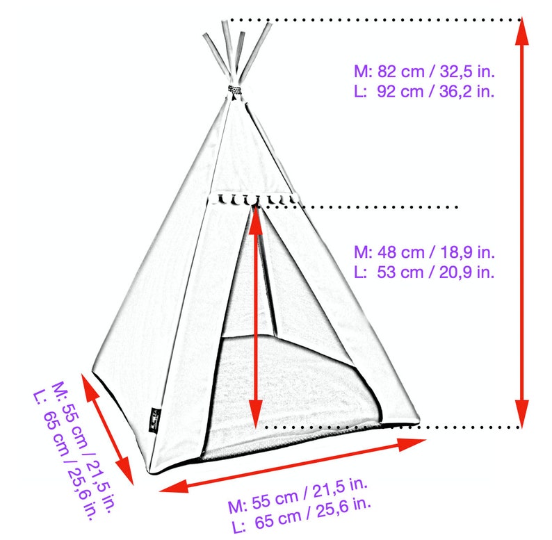 Dog teepee Waterproof with non-slip base cat bed. grey tent for cats and dogs