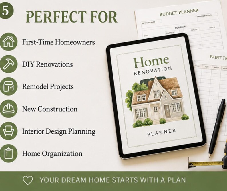 Home Renovation Planner Printable – Modern Project Budget Binder (PDF) image 2