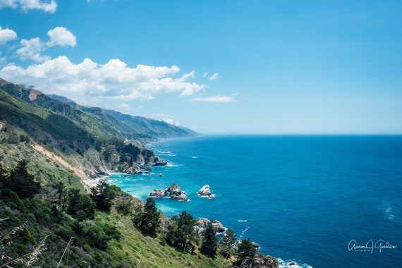 Pacific Ocean near Bixby Bridge on Pacific Coast Highway