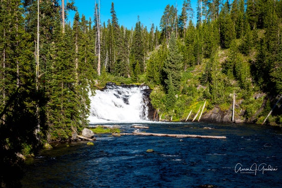 Lewis Falls entering into Yellowstone National Park