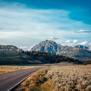 Mountains Sunset in Lamar Valley Yellowstone National Park