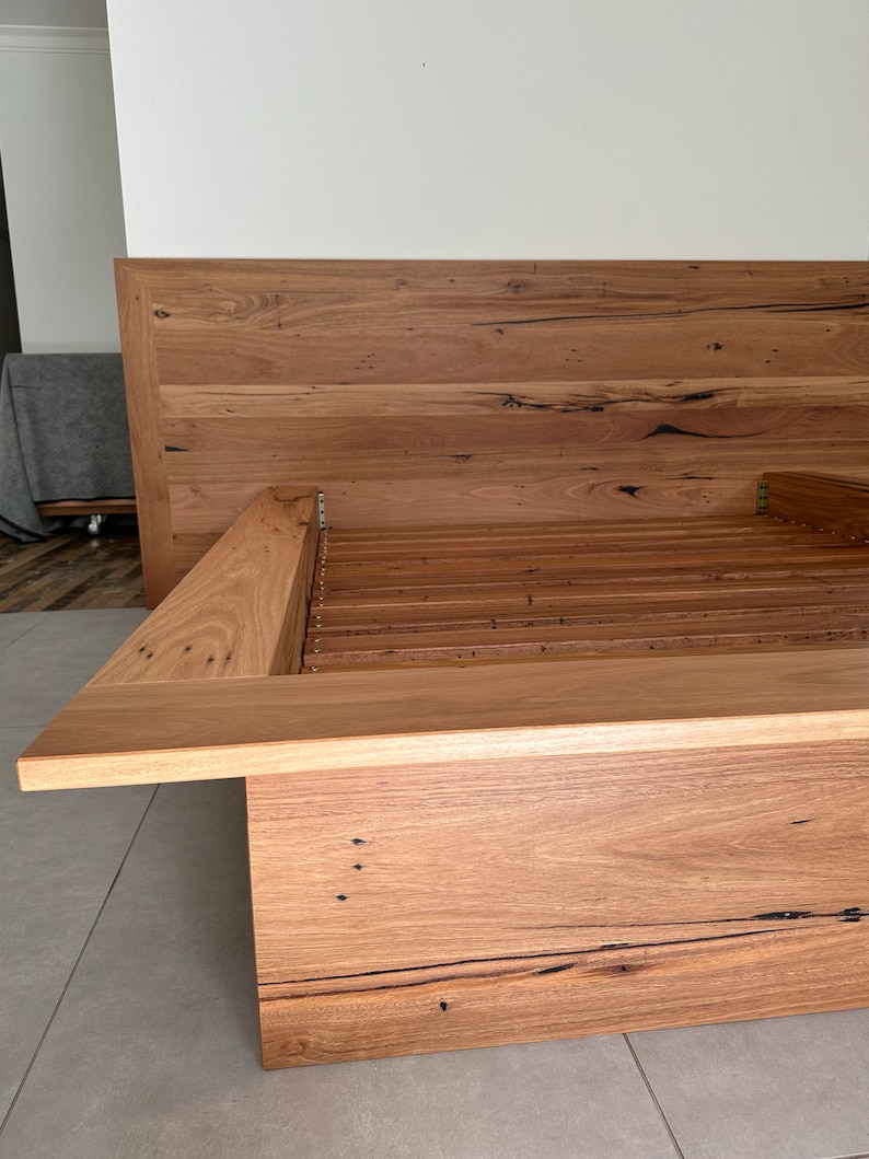 Timber Bed With Oversize Headboard and Platform - Made to Order Contact ...