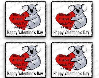 Koala Valentine | Koala Valentine's Day Card | Pocket Koala Valentine Printable | Koala Printable Valentine | Crochet Koala Valentine Card