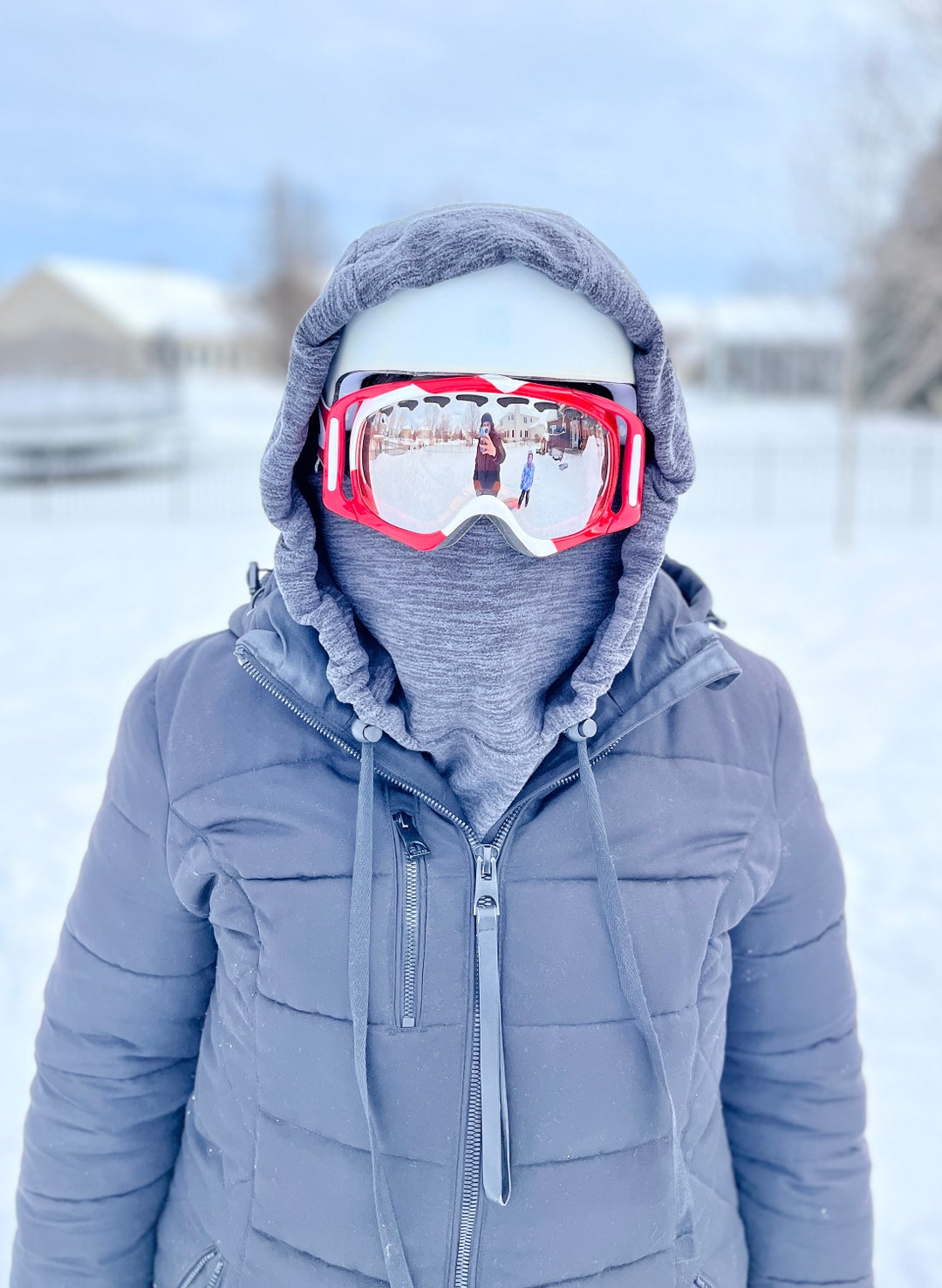 Fleece Helmet Hood Over the Helmet Hood Ski Hood Snowboard Hood Face