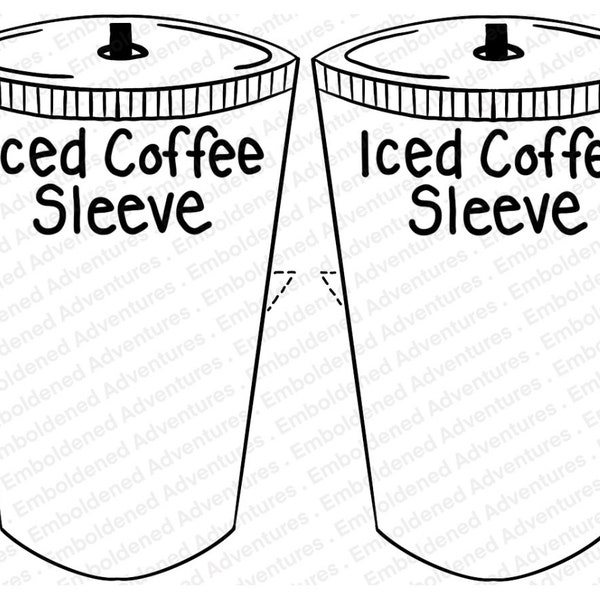 Iced Coffee Cozy Template | Cold Brew Coffee Reusable Sleeve | Cardstock Coffee Cozy Holder Instant Digital Download PDF