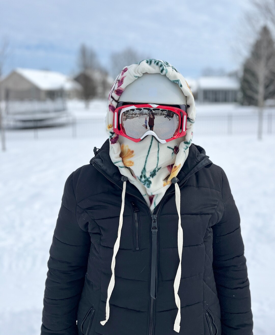 Fleece Helmet Hood Over the Helmet Hood Ski Hood Snowboard Hood Face