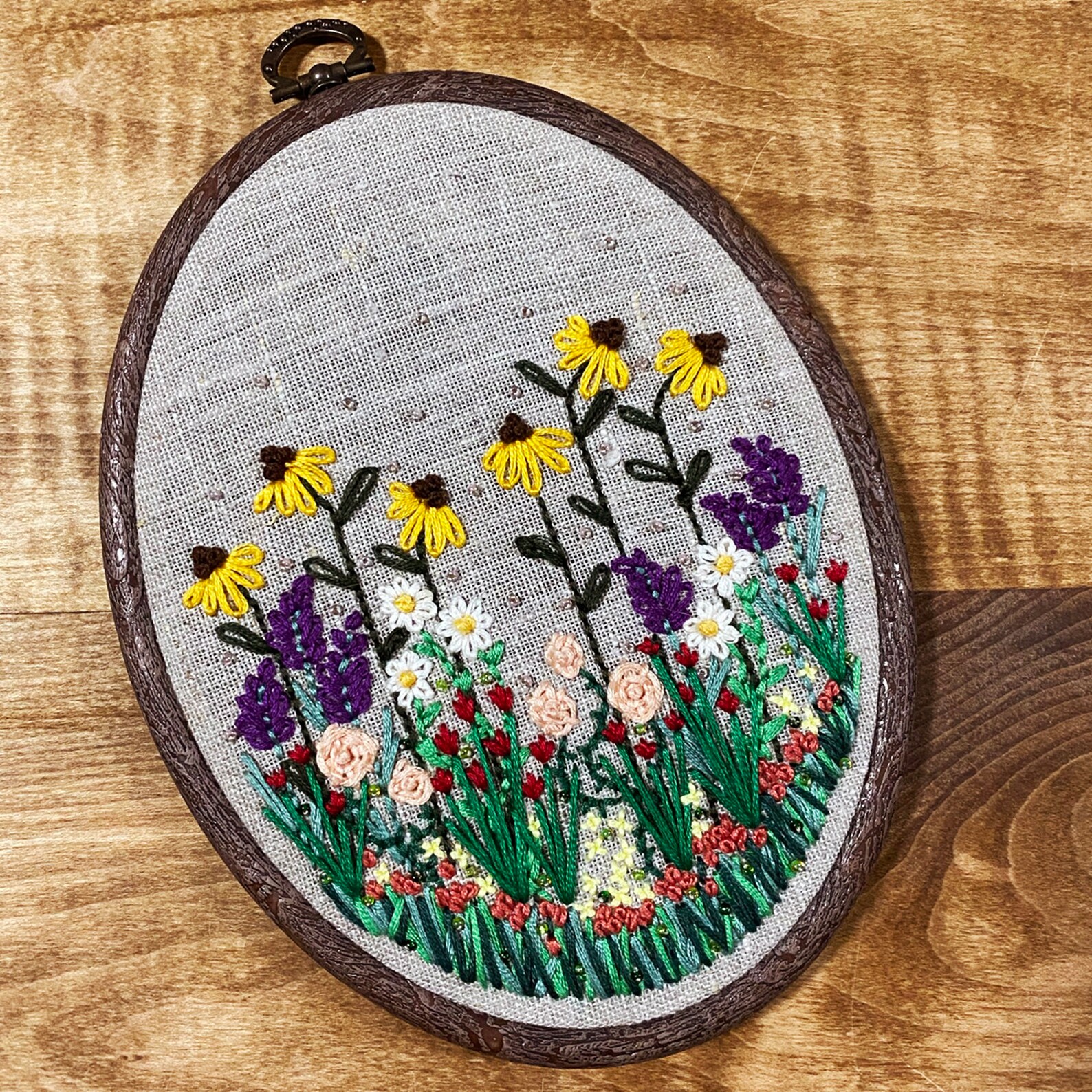 Wild Flower Meadow Hand Embroidery with Hoop Country Etsy