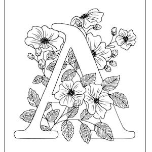 Páginas para colorear del alfabeto (A-Z) imprimibles en PDF para niños / Descarga digital divertida y educativa
