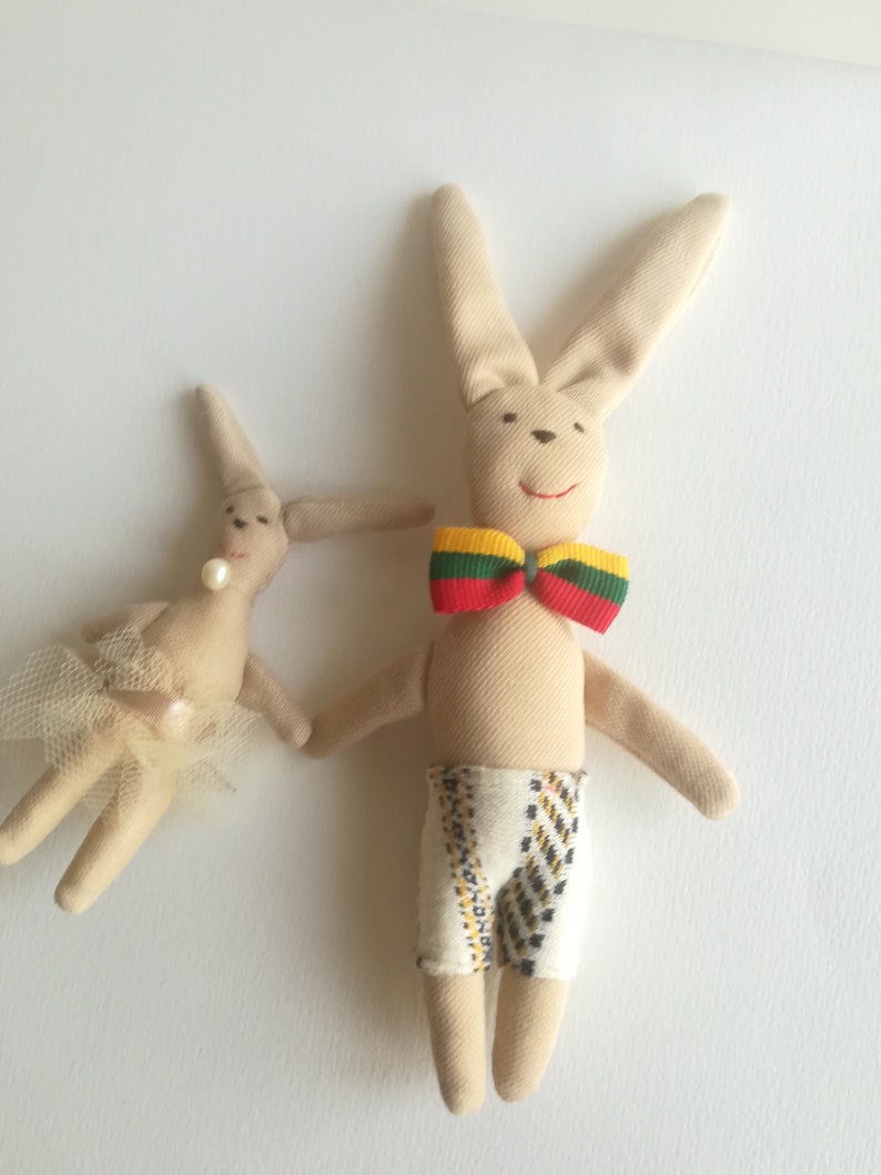 Handmade Original Present Stuffed Animals Gift Ideas Plush Rabbit Toy Lithuania Accessories Baby Toys Doll House Bunny Handmade Toy