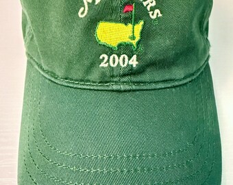 Vintage 2004 Masters Golf Hat Green Strapback Cap Augusta Tournament Baseball Hat Dad Hat Embroidered Cotton Golfcore Y2K