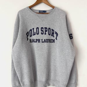 Vintage Polo Sport Ralph Lauren Crewneck Sweatshirt – 90s Appliqué Logo USA XL