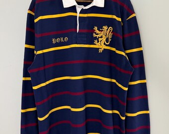 Vintage 90s Polo Ralph Lauren Rugby Shirt - Embroidery Logo - Red