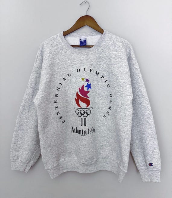 Vintage Champion Atlanta 1996 Olympic Sweatshirt USA Made Large | Centennial Olympic Games Crewneck | 90s Champion Olympic Graphic Sweatshir