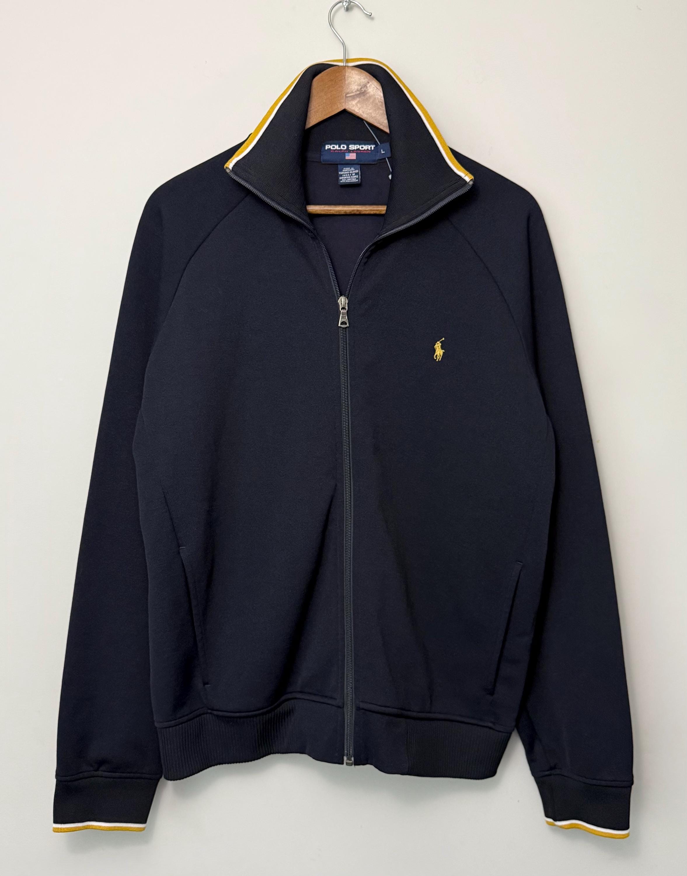 VINTEGE polo sports Track Jacket 黒 y2k Vintage Polo Sport Ralph Lauren Track Jacket Large Black Full Zip