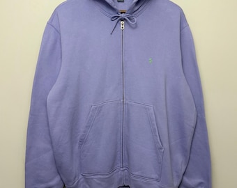 Vintage Polo Ralph Lauren Zip Hoodie Lavender Fleece Sweatshirt (Large)